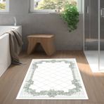 Dekoreko Kaymaz Taban Djt Banyo Halısı Yıldız Deri Modern 748 Pudra