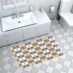 Dekoreko Kaymaz Taban Djt Banyo Halısı Yıldız Deri Modern 750 Krem