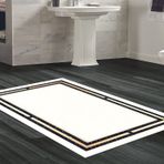 Dekoreko Kaymaz Taban Djt Banyo Halısı Yıldız Deri Modern F5006 Bej
