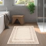 Dekoreko Kaymaz Taban Djt Banyo Halısı Yıldız Deri Modern F5036 Kahve