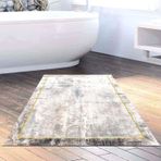 Dekoreko Kaymaz Taban Djt Banyo Halısı Yıldız Deri Modern M12271 Hardal