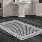 Dekoreko Kaymaz Taban Djt Banyo Halısı Yıldız Deri Modern M5001 Gri