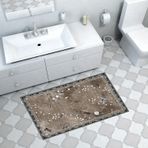 Dekoreko Kaymaz Taban Djt Banyo Halısı Yıldız Deri Modern Mu118 Gri