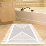 Dekoreko Kaymaz Taban Djt Banyo Halısı Yıldız Deri Modern P1526 Krem