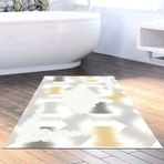 Dekoreko Kaymaz Taban Djt Banyo Halısı Yıldız Deri Modern S1030 Krem