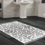 Dekoreko Kaymaz Taban Djt Banyo Halısı Yıldız Deri Saçaklı Modern 1910 Gri