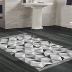 Dekoreko Kaymaz Taban Djt Banyo Halısı Yıldız Deri Saçaklı Modern 1944 Bej