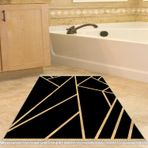 Dekoreko Kaymaz Taban Djt Banyo Halısı Yıldız Deri Saçaklı Modern 686M Gold