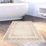 Dekoreko Kaymaz Taban Djt Banyo Halısı Yıldız Deri Saçaklı Modern F5036 Kahve