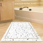 Dekoreko Kaymaz Taban Djt Banyo Halısı Yıldız Deri Saçaklı Modern M12366 Krem
