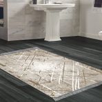 Dekoreko Kaymaz Taban Djt Banyo Halısı Yıldız Deri Saçaklı Modern M5003 Mor
