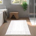 Dekoreko Kaymaz Taban Djt Banyo Halısı Yıldız Deri Saçaklı Modern M5076 Pembe