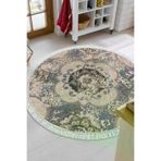 Dekoreko Kaymaz Taban Djt Mutfak Halısı Trend Saçaklı Yuvarlak Modern 1903m Krem 1903MK1-5