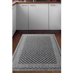 Dekoreko Kaymaz Taban Djt Mutfak Halısı Yıldız Deri Modern M5001 Gri M5001D2-8