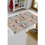 Dekoreko Kaymaz Taban Djt Mutfak Halısı Yıldız Deri Saçaklı Modern 1937 Renkli 1937D1-8