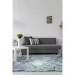 Dekoreko Kaymaz Taban Djt Salon Halısı Star Pamuk Modern M5003 Mavi M5003P2-7
