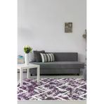 Dekoreko Kaymaz Taban Djt Salon Halısı Trend Saçaklı Iskandinav F5128 Mor F5128K1-7