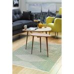 Dekoreko Kaymaz Taban Djt Salon Halısı Yıldız Deri Iskandinav F5085 Yeşil F5085D2-7