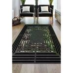 Dekoreko Kaymaz Taban Djt Salon Halısı Yıldız Deri Modern M5132 Antrasit M5132D2-7