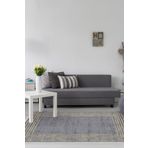 Dekoreko Kaymaz Taban Djt Salon Halısı Yıldız Deri Modern M5142 Antrasit M5142D2-7
