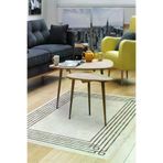Dekoreko Kaymaz Taban Djt Salon Halısı Yıldız Deri Modern M5142 Bej M5142D2-7