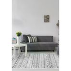 Dekoreko Kaymaz Taban Djt Salon Halısı Yıldız Deri Saçaklı Iskandinav F5078 Gri F5078D1-7