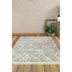 Dekoreko Kaymaz Taban Djt Salon Halısı Yıldız Deri Saçaklı Iskandinav F5079 Kahve F5079D1-7