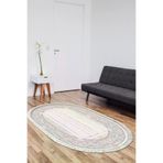 Dekoreko Kaymaz Taban Djt Salon Halısı Yıldız Deri Saçaklı Oval Modern M5076 Pembe M5076D1-1
