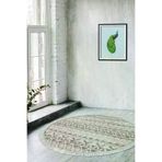 Dekoreko Kaymaz Taban Djt Salon Halısı Yıldız Deri Saçaklı Yuvarlak Iskandinav F5078 Açık Kahve F5078D1-4