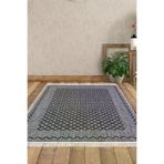 Dekoreko M5001P1-7 Kaymaz Taban Djt Salon Halısı Star Pamuk Saçaklı Modern M5001 Gri