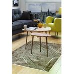 Dekoreko M5003K2-7 Kaymaz Taban Djt Salon Halısı Trend Modern M5003 Kahve