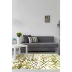 Dekoreko M5026D1-7 Kaymaz Taban Djt Salon Halısı Yıldız Deri Saçaklı Modern M5026 Kahve