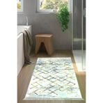 Dekoreko M5026K1-9 Kaymaz Taban Djt Banyo Halısı Trend Saçaklı Modern M5026 Mavi