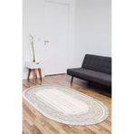 Dekoreko M5076K1-1 Kaymaz Taban Djt Salon Halısı Trend Saçaklı Oval Modern M5076 Yeşil