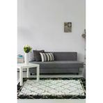 Dekoreko M5129D1-7 Kaymaz Taban Djt Salon Halısı Yıldız Deri Saçaklı Modern M5129 Siyah