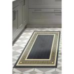 Dekoreko M5140K2-8 Kaymaz Taban Djt Mutfak Halısı Yıldız Deri Modern M5140 Siyah
