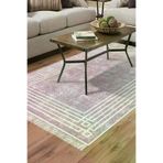 Dekoreko M5142D1-7 Kaymaz Taban Djt Salon Halısı Yıldız Deri Saçaklı Modern M5142 Pudra