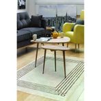 Dekoreko M5142K1-7 Kaymaz Taban Djt Salon Halısı Trend Saçaklı Modern M5142 Bej
