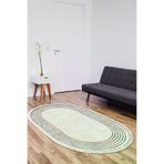 Dekoreko M5142P1-1 Kaymaz Taban Djt Salon Halısı Star Pamuk Saçaklı Oval Modern M5142 Bej