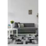 Dekoreko Mu113D1-7 Kaymaz Taban Djt Salon Halısı Yıldız Deri Saçaklı Modern Mu113 Gri