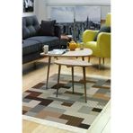Dekoreko Mu113D1-7 Kaymaz Taban Djt Salon Halısı Yıldız Deri Saçaklı Modern Mu113 Kahve