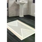 Dekoreko P1526P2-9 Kaymaz Taban Djt Banyo Halısı Star Pamuk Modern P1526 Krem