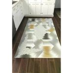 Dekoreko S1030D2-8 Kaymaz Taban Djt Mutfak Halısı Yıldız Deri Modern S1030 Krem
