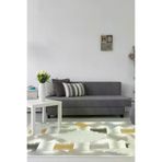 Dekoreko S1030P1-7 Kaymaz Taban Djt Salon Halısı Star Pamuk Saçaklı Modern S1030 Krem