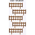 Dekorela Ahşap Bahçe Çiti - 120X40 CM * 5 ADET = TOPLAM 6 MT - Kahverengi