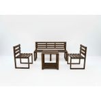 Dekorela Ahşap Bahçe/balkon Oturma Takımı - Kahverengi