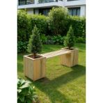 Dekorela Ahşap Saksı Bank - Naturel