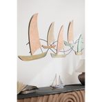 DEKORENZO Yelkenli Deniz Metal Duvar Tablosu 110x50 cm Terracotta El Yapımı Ofis ve Salon Dekorasyon Ürünleri