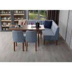 Dekorew Ceviz Mutfak Köşe Masa Sandalye Takımı (Ekbank) - Açık Ceviz - 180cm x 140cm