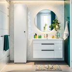 Dekorex BNY101 Beyaz Tek Kapaklı Banyo Dolabı